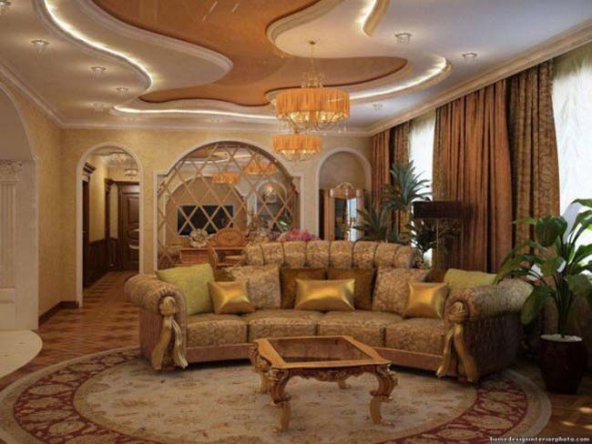 Ý tưởng thiết kế nội thất phòng khách với màu vàng sang trọng 123