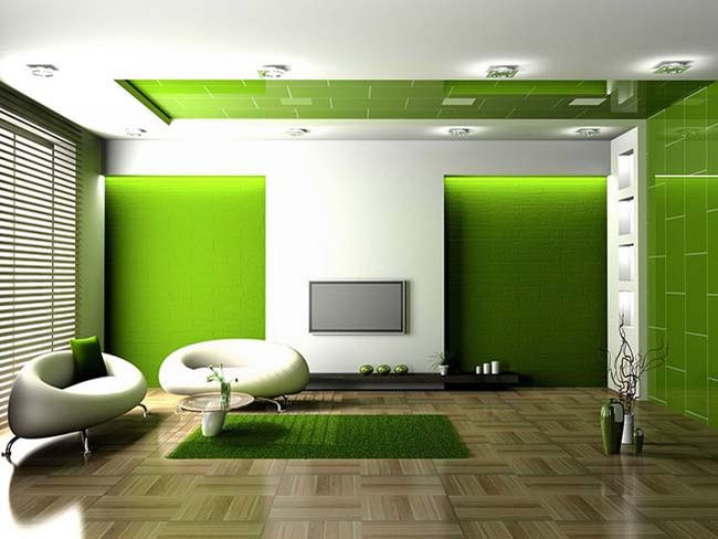 Ý tưởng thiết kế nội thất,phòng khách đẹp ,với tông màu xanh lá 10