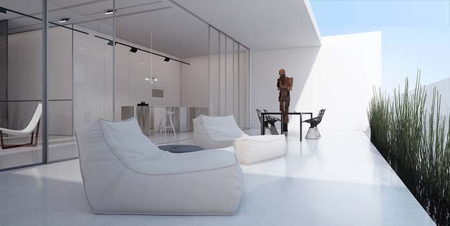 Tham quan thiết kế căn hộ penthouse với tông màu trắng cực sang trọng 2