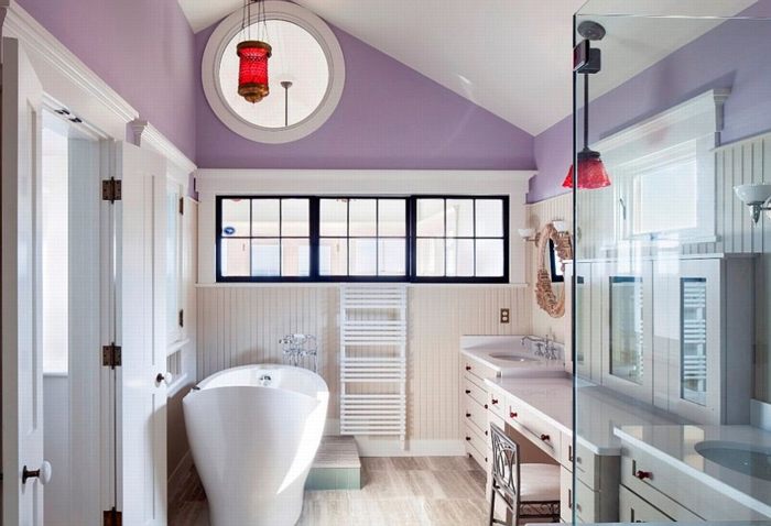 Thiết kế phòng tắm quyến rũ với màu tím 2