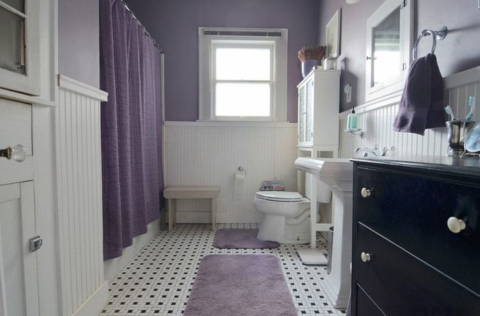 Thiết kế phòng tắm quyến rũ với màu tím 3