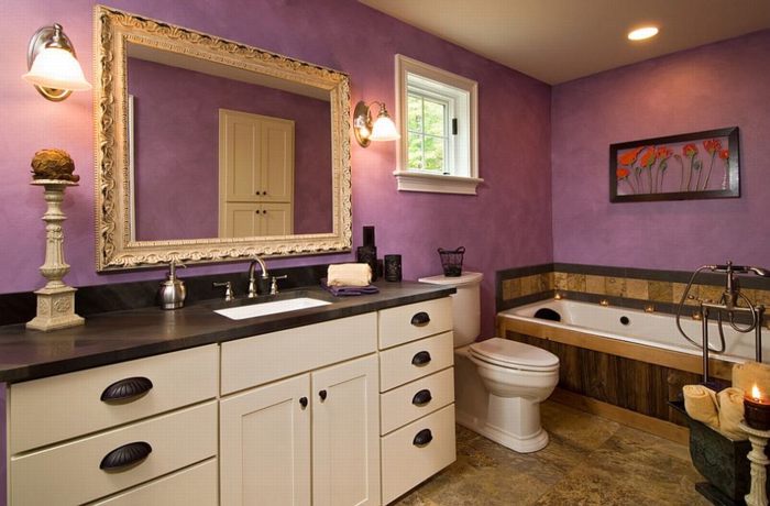 Thiết kế phòng tắm quyến rũ với màu tím 8