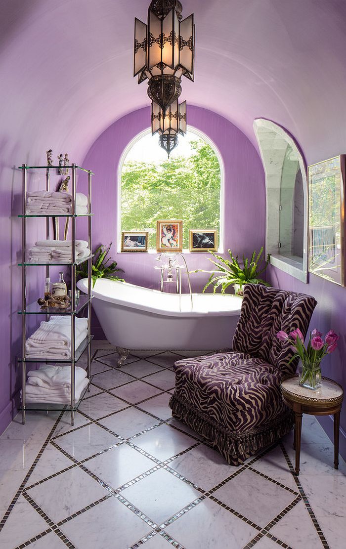 Thiết kế phòng tắm quyến rũ với màu tím 9