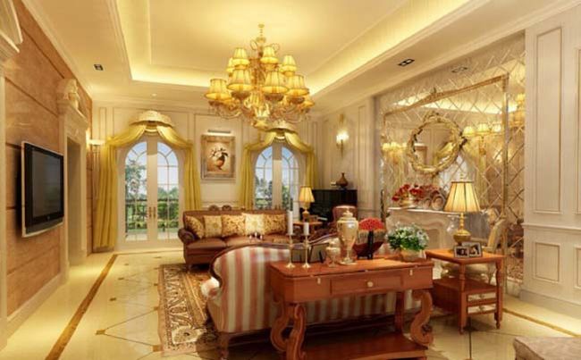 Ý tưởng thiết kế nội thất phòng khách với màu vàng sang trọng 123