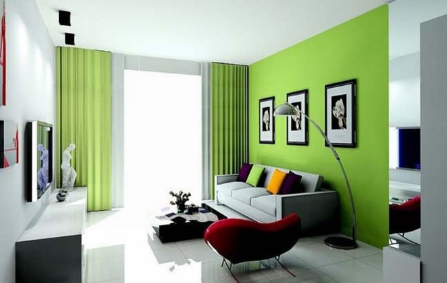 Ý tưởng thiết kế nội thất,phòng khách đẹp ,với tông màu xanh lá 4