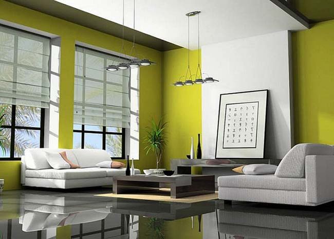 Ý tưởng thiết kế nội thất,phòng khách đẹp ,với tông màu xanh lá 6