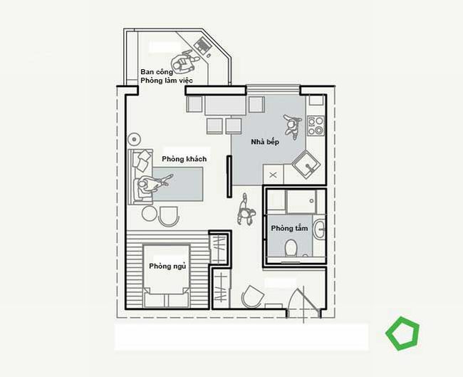 Ý tưởng thiết kế,nội thất hiện đại ,cho căn hộ chung cư ,nhỏ 40m2 10