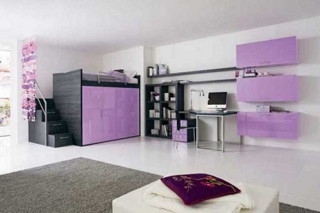 Ý tưởng thiết kế phòng ngủ đẹp với sắc tím xinh xắn 8
