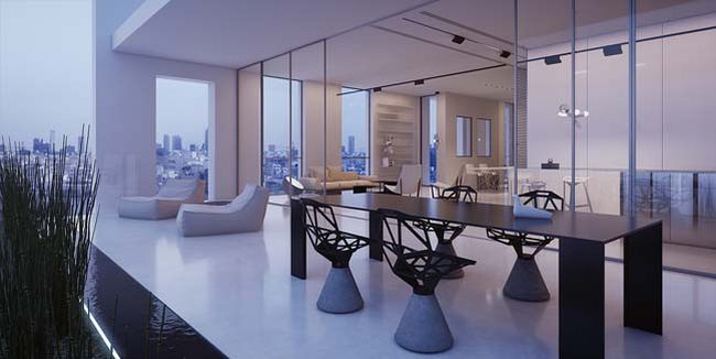 Tham quan thiết kế căn hộ penthouse với tông màu trắng cực sang trọng 1