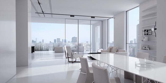 Tham quan thiết kế căn hộ penthouse với tông màu trắng cực sang trọng 4