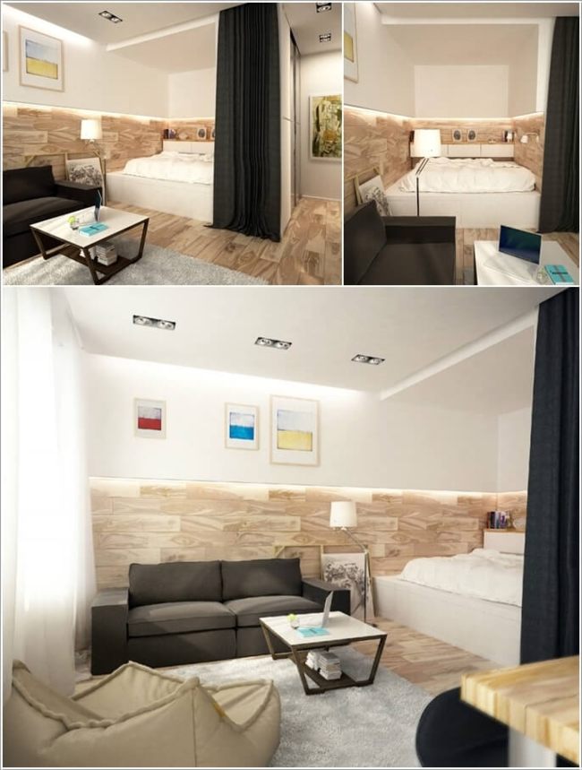Thiết kế phòng khách kết hợp phòng ngủ cho không gian nhỏ 8