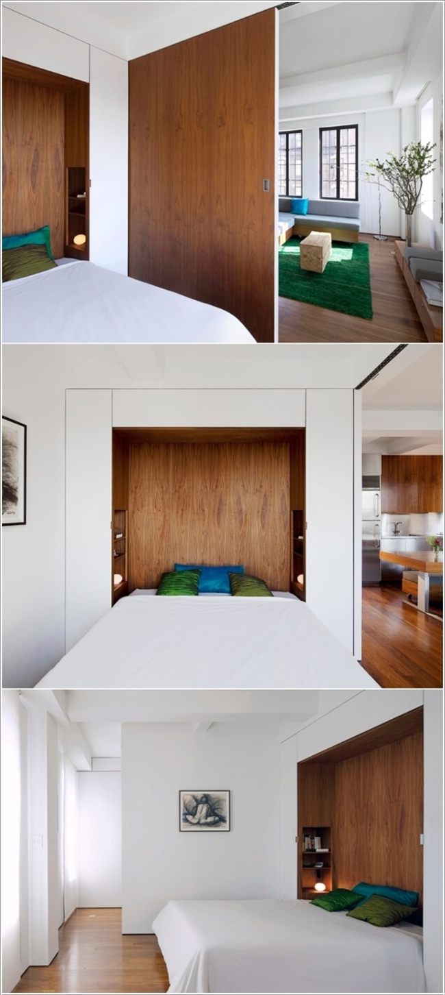 Thiết kế phòng khách kết hợp phòng ngủ cho không gian nhỏ 9