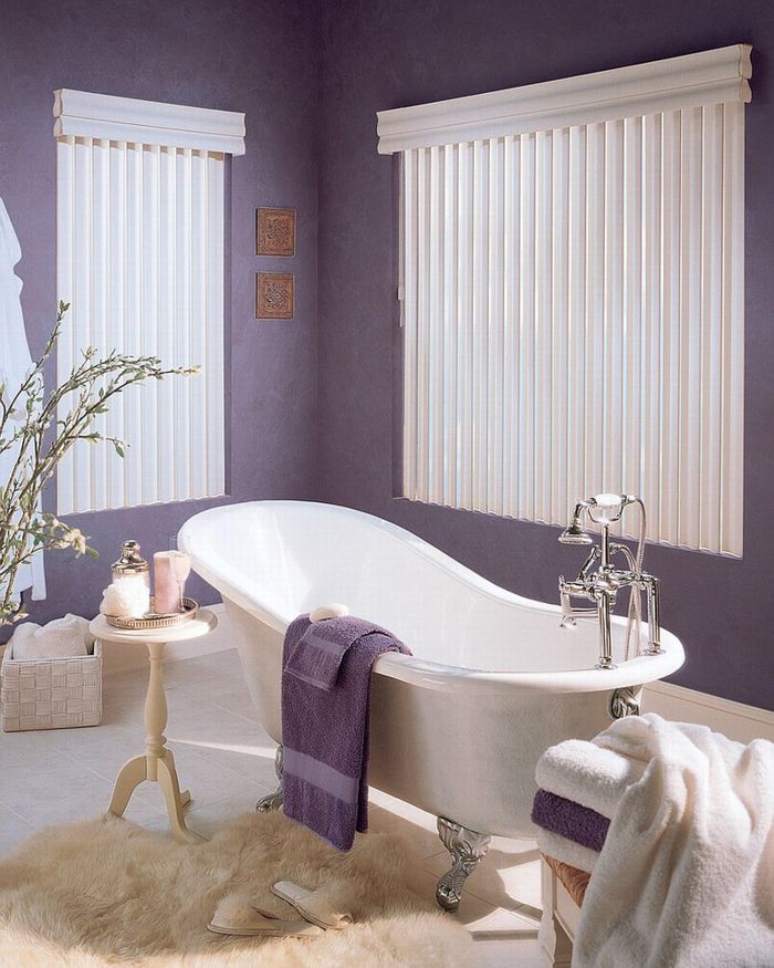 Thiết kế phòng tắm quyến rũ với màu tím 1