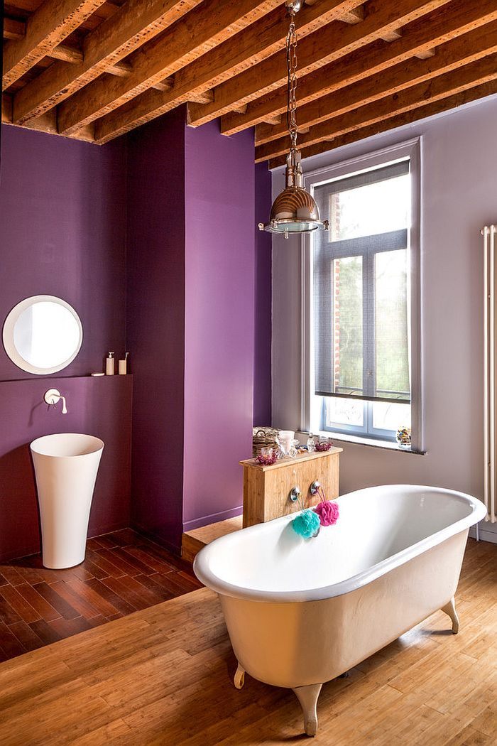Thiết kế phòng tắm quyến rũ với màu tím 10