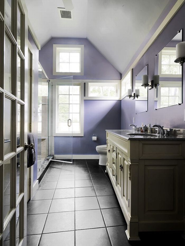 Thiết kế phòng tắm quyến rũ với màu tím 4