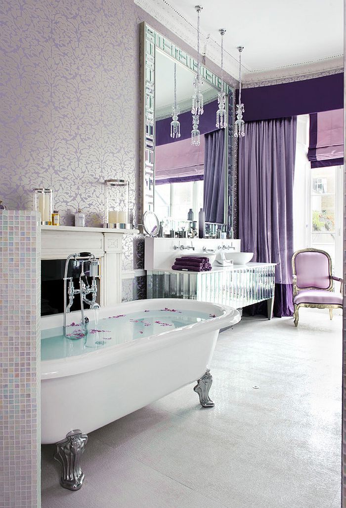Thiết kế phòng tắm quyến rũ với màu tím 7