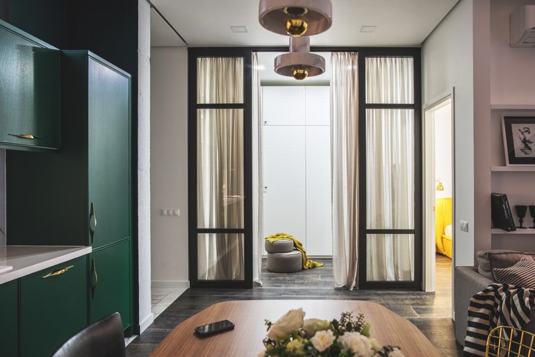 Thiết kế nội thất căn hộ cao cấp sang trọng hiện đại xanh vàng 13