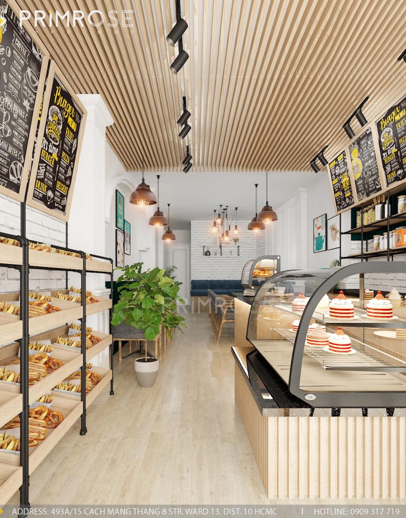 Báo giá thiết kế thi công cafe bánh,Dự án Thiên Bakery 2