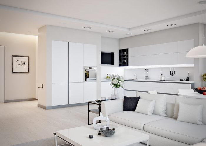 thiết kế màu trắng hoàn hảo thuần khiết cho căn hộ chung cư 12