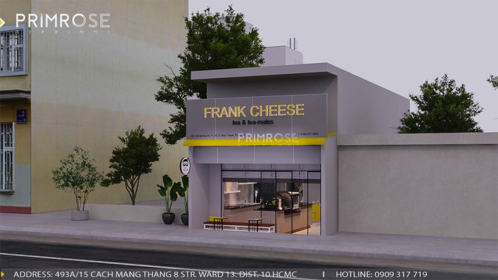 Thiết kế nội thất quán trà sữa Frank cheese 5
