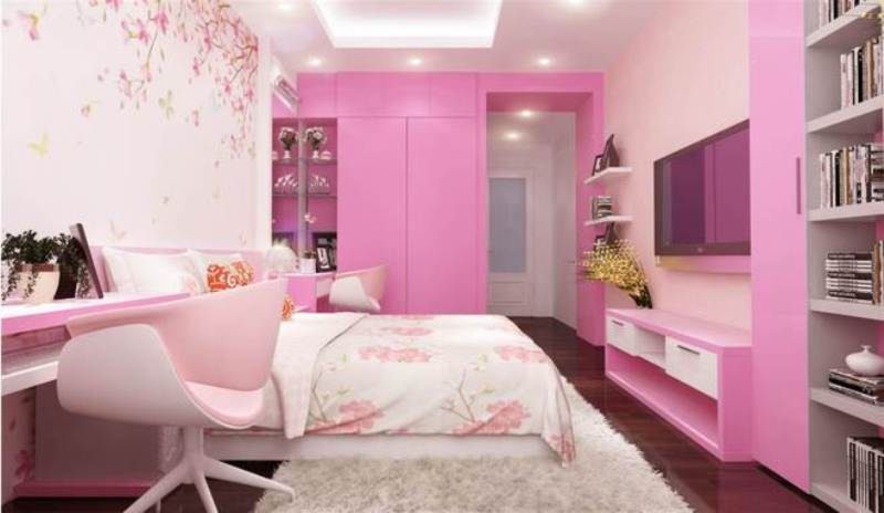 Hình ảnh mẫu phòng ngủ tuyệt đẹp màu hồng 1
