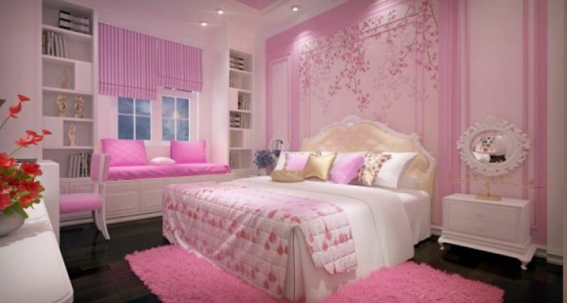 Hình ảnh mẫu phòng ngủ tuyệt đẹp màu hồng 2