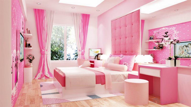 Hình ảnh mẫu phòng ngủ tuyệt đẹp màu hồng 9