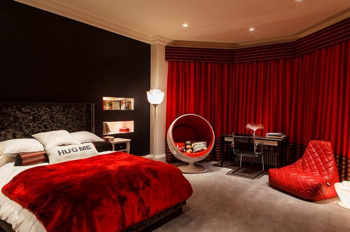 Thiết kế không gian phòng ngủ đẹp ấm áp với sắc đỏ  5