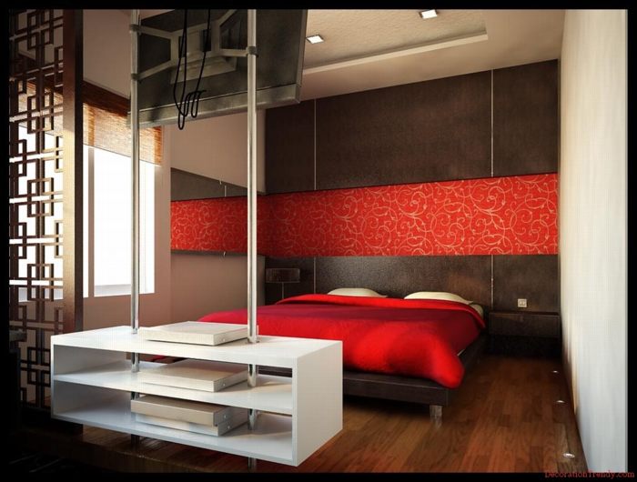 Thiết kế không gian phòng ngủ đẹp ấm áp với sắc đỏ  7