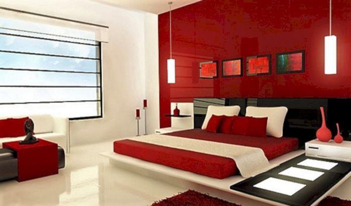 Thiết kế không gian phòng ngủ đẹp ấm áp với sắc đỏ  8