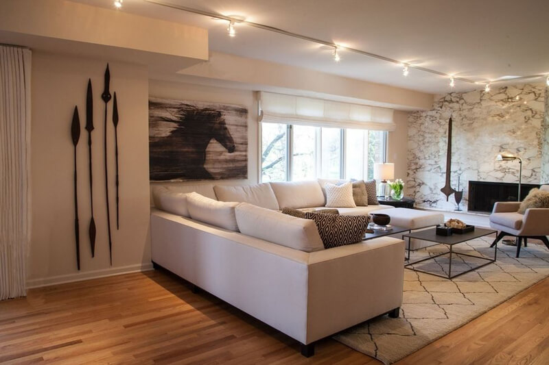 Hình ảnh phòng khách đẹp với ghế sofa vải hiện đại