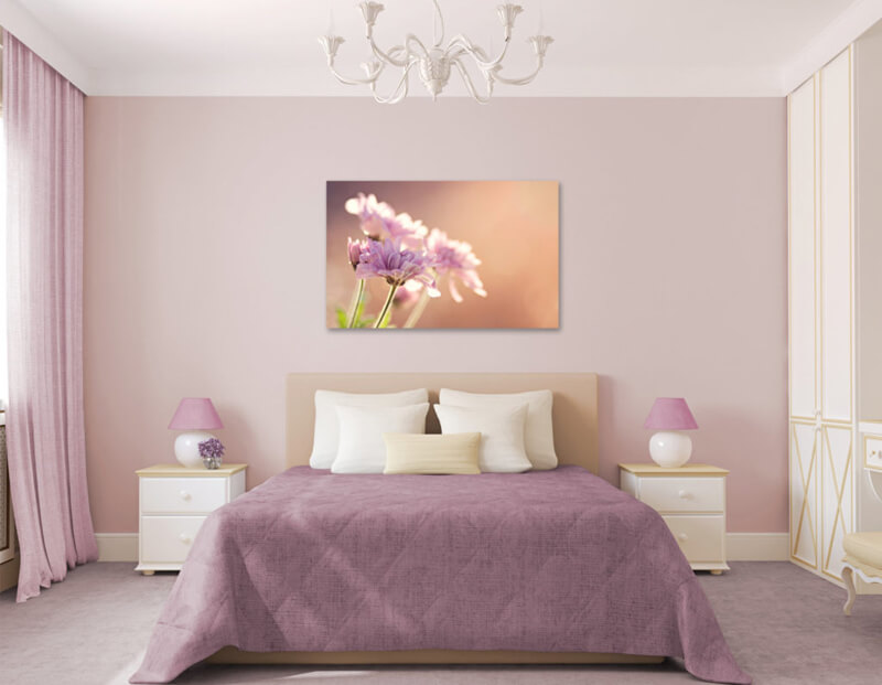 Cách thiết kế phòng ngủ đẹp với sơn tường màu tím nhạt