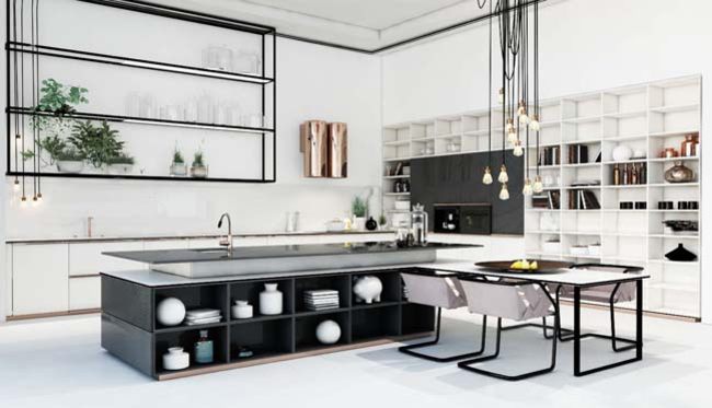 Thiết kế nội thất không gian bếp nhỏ đơn giản và hiện đại 2