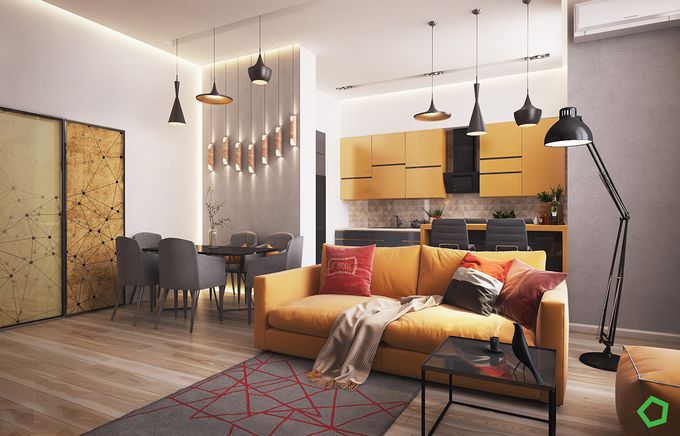 Thiết kế căn hộ chung cư ấm áp với tông vàng ấn tượng 3