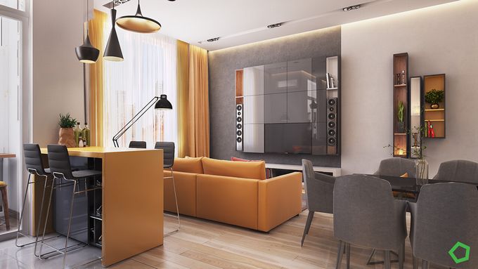 Thiết kế căn hộ chung cư ấm áp với tông vàng ấn tượng 1