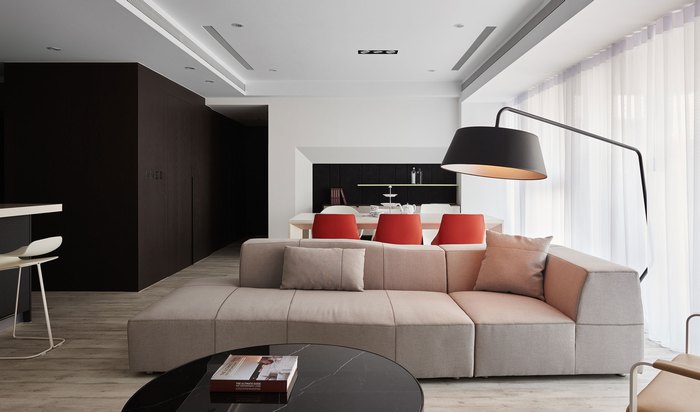 thiết kế sofa phòng khách hợp tông màu