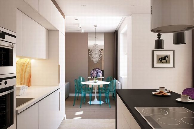 thiết kế nội thất màu sắc hiện đại cho nhà bếp