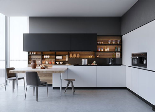 Nội thất nhà bếp,đẹp với tông màu,trắng đen ấn tượng, trang trí nhà bếp
