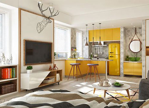 Thiết kế nội thất,ấn tượng căn hộ,vintage mang sắc vàng rực rỡ