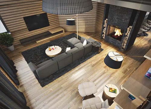 Căn hộ penthouse 2 tầng,được thiết kế theo,phong cách hiện đại sang trọng, ấm áp nhờ vào nội thất gỗ, bao phủ cả không gian căn hộ