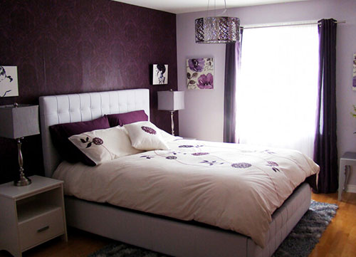 Ý tưởng thiết kế nội thất,phòng ngủ màu tím đẹp