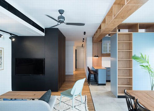 Thiết kế nội thất căn hộ mới lạ với chất liệu gỗ