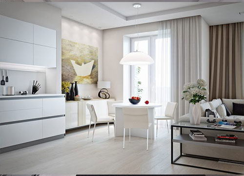 Mẫu thiết kế màu trắng hoàn hảo thuần khiết cho căn hộ chung cư